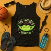 Cute Pea Pod Like Two Peas In A Pod Idiom Tank Top thumb 4