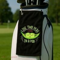 Cute Pea Pod Like Two Peas In A Pod Idiom Golf Towel thumb 2
