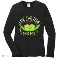 Cute Pea Pod Like Two Peas In A Pod Idiom Women's Long Sleeve Shirt thumb 0
