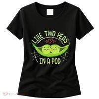 Cute Pea Pod Like Two Peas In A Pod Idiom Women's T-Shirt thumb 0