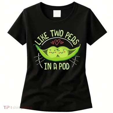 Cute Pea Pod Like Two Peas In A Pod Idiom Women's T-Shirt
