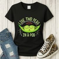 Cute Pea Pod Like Two Peas In A Pod Idiom Women's T-Shirt thumb 3