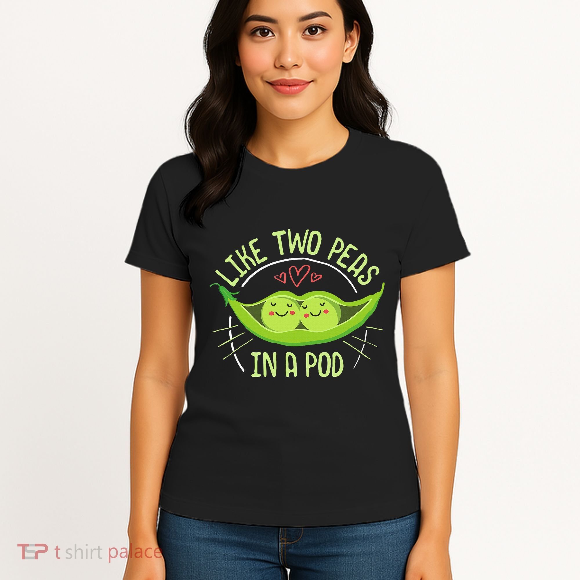 Cute Pea Pod Like Two Peas In A Pod Idiom Women's T-Shirt
