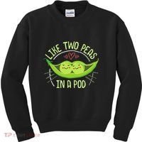 Cute Pea Pod Like Two Peas In A Pod Idiom Kids Sweatshirt thumb 0