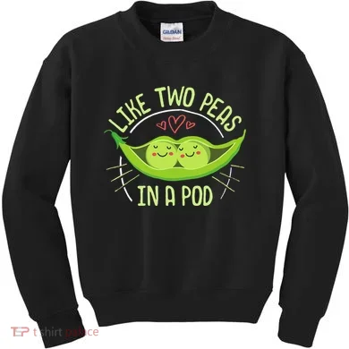 Cute Pea Pod Like Two Peas In A Pod Idiom Kids Sweatshirt