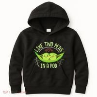 Cute Pea Pod Like Two Peas In A Pod Idiom Kids Hoodie thumb 0