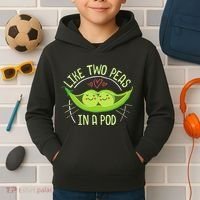 Cute Pea Pod Like Two Peas In A Pod Idiom Kids Hoodie thumb 2