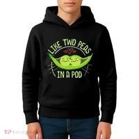 Cute Pea Pod Like Two Peas In A Pod Idiom Kids Hoodie thumb 4
