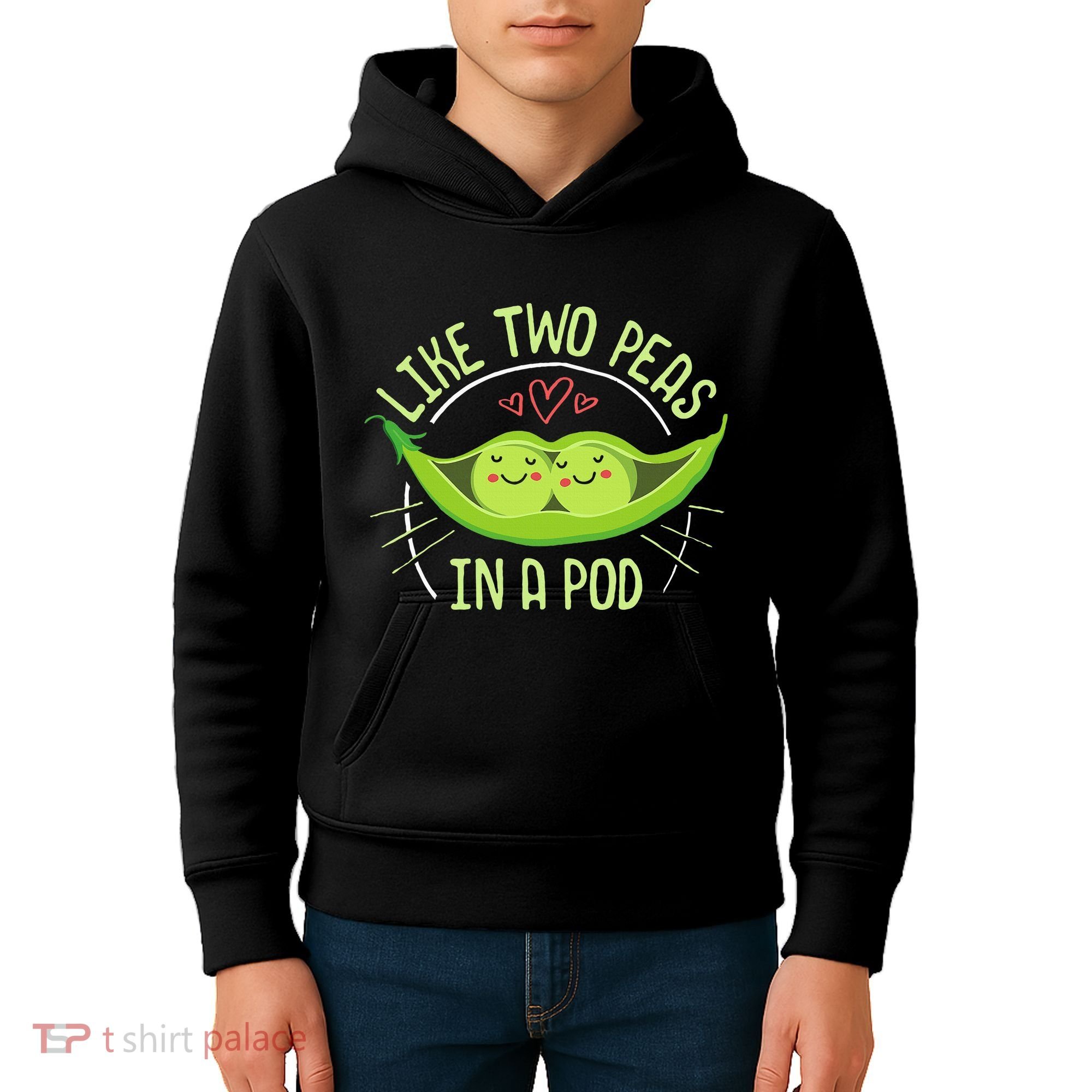 Cute Pea Pod Like Two Peas In A Pod Idiom Kids Hoodie