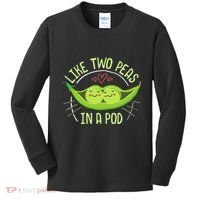 Cute Pea Pod Like Two Peas In A Pod Idiom Kids Long Sleeve Shirt thumb 0