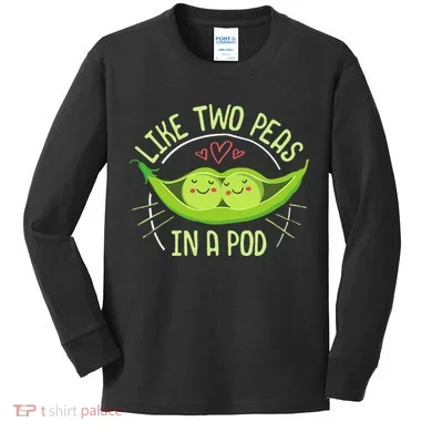 Cute Pea Pod Like Two Peas In A Pod Idiom Kids Long Sleeve Shirt