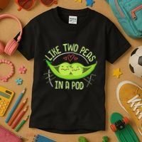Cute Pea Pod Like Two Peas In A Pod Idiom Kids T-Shirt thumb 3