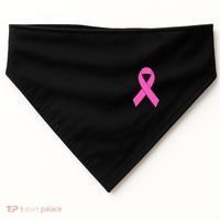 Cute Pink Ribbon Breast Cancer Awareness USA-Made Doggie Bandana thumb 0