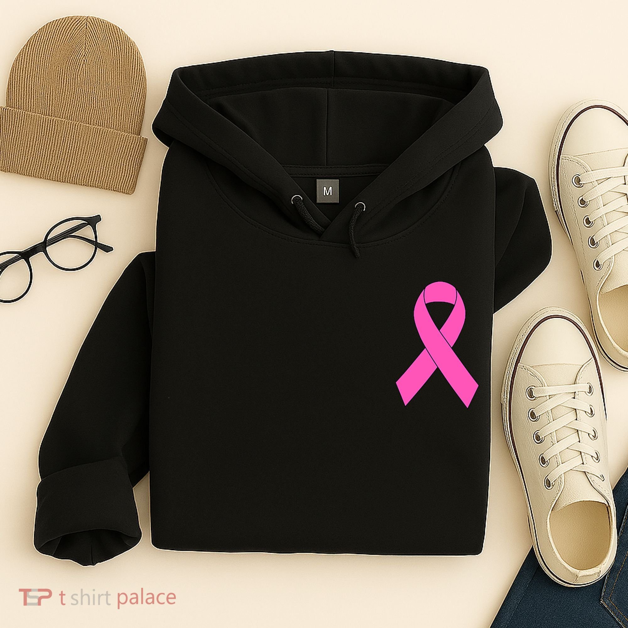 Cute Pink Ribbon Breast Cancer Awareness Hoodie