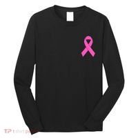 Cute Pink Ribbon Breast Cancer Awareness Long Sleeve Shirt thumb 0