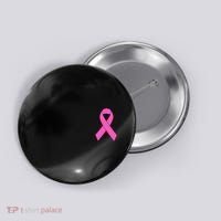 Cute Pink Ribbon Breast Cancer Awareness Button thumb 0