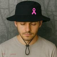 Cute Pink Ribbon Breast Cancer Awareness Bucket Hat thumb 2