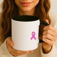 Cute Pink Ribbon Breast Cancer Awareness Coffee Mug thumb 3