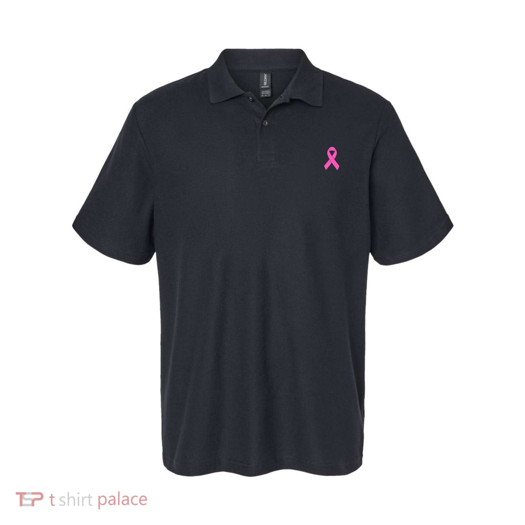 Cute Pink Ribbon Breast Cancer Awareness Polo