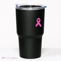 Cute Pink Ribbon Breast Cancer Awareness Tumbler thumb 0