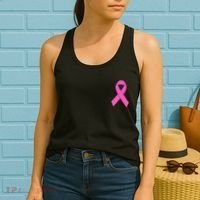 Cute Pink Ribbon Breast Cancer Awareness Women's Tank Top thumb 2