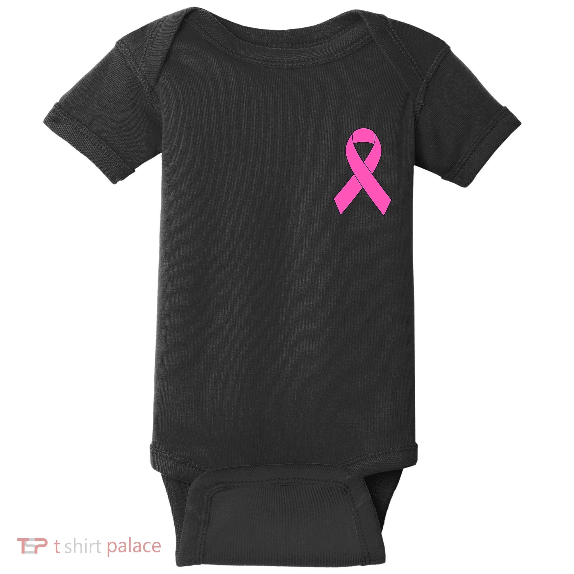 Cute Pink Ribbon Breast Cancer Awareness Baby Bodysuit