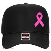 Cute Pink Ribbon Breast Cancer Awareness Hat thumb 0