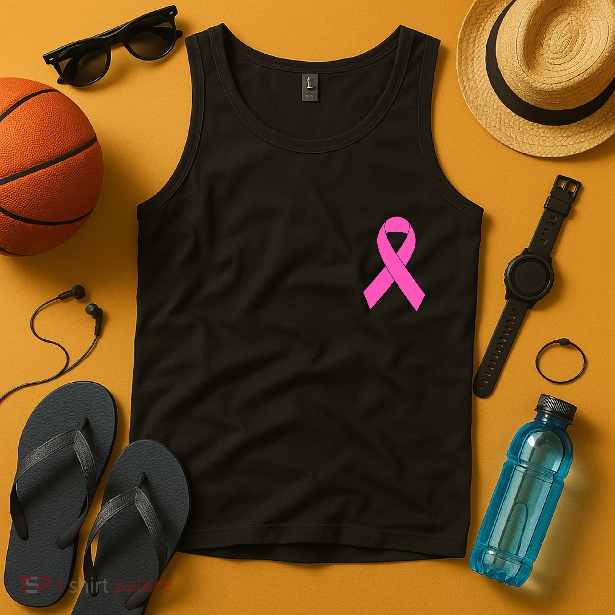 Cute Pink Ribbon Breast Cancer Awareness Tank Top