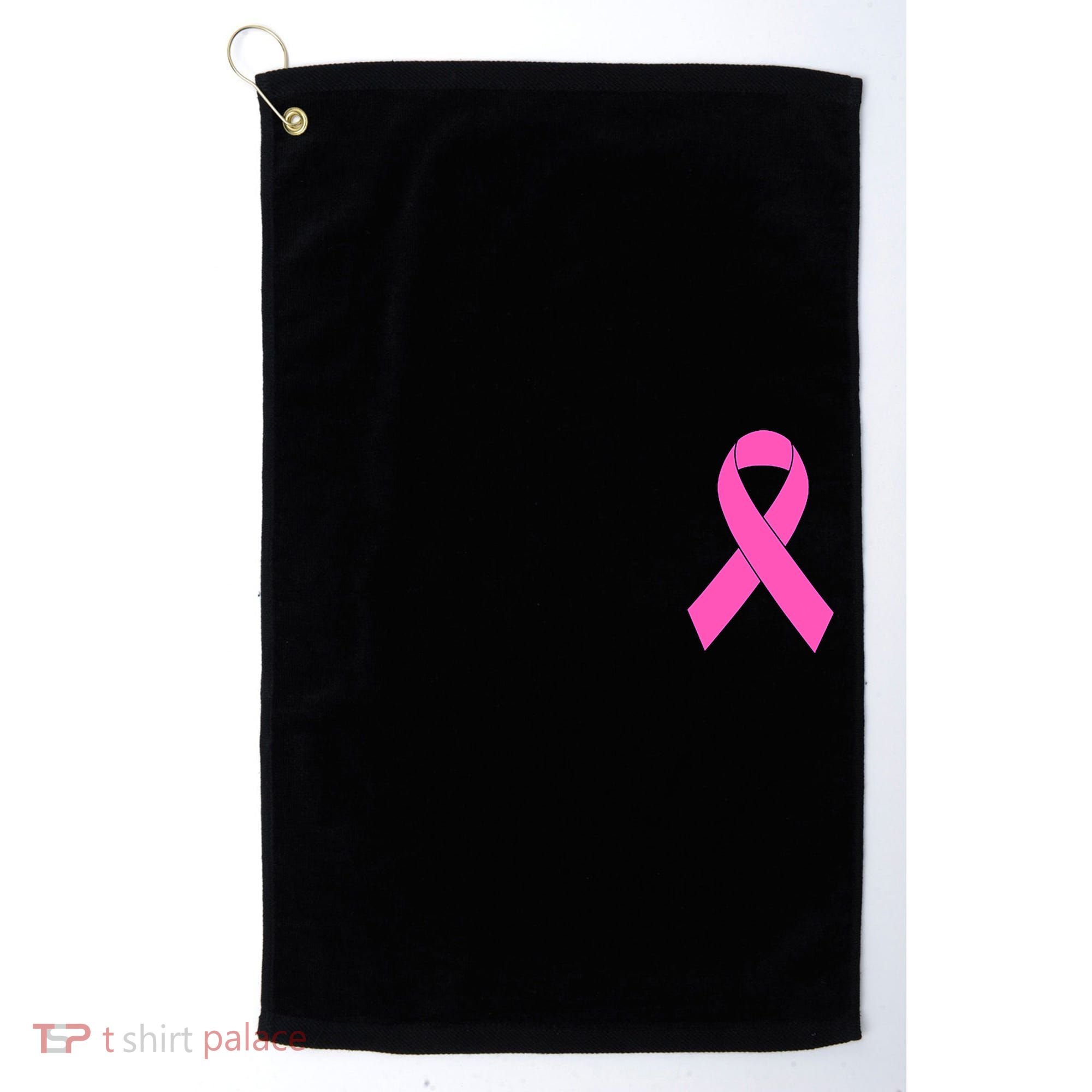Cute Pink Ribbon Breast Cancer Awareness Golf Towel