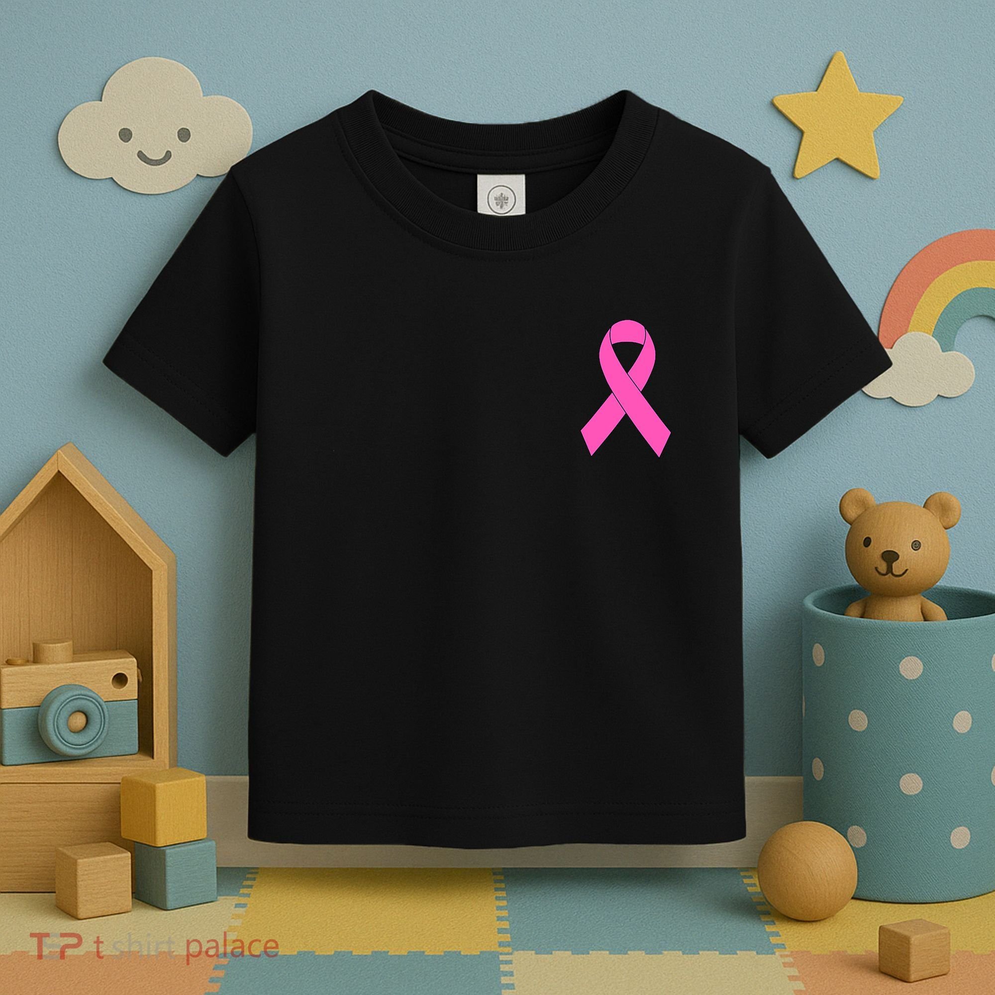 Cute Pink Ribbon Breast Cancer Awareness Toddler T-Shirt