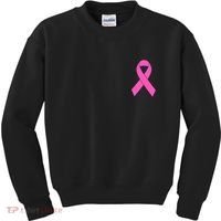 Cute Pink Ribbon Breast Cancer Awareness Kids Sweatshirt thumb 0