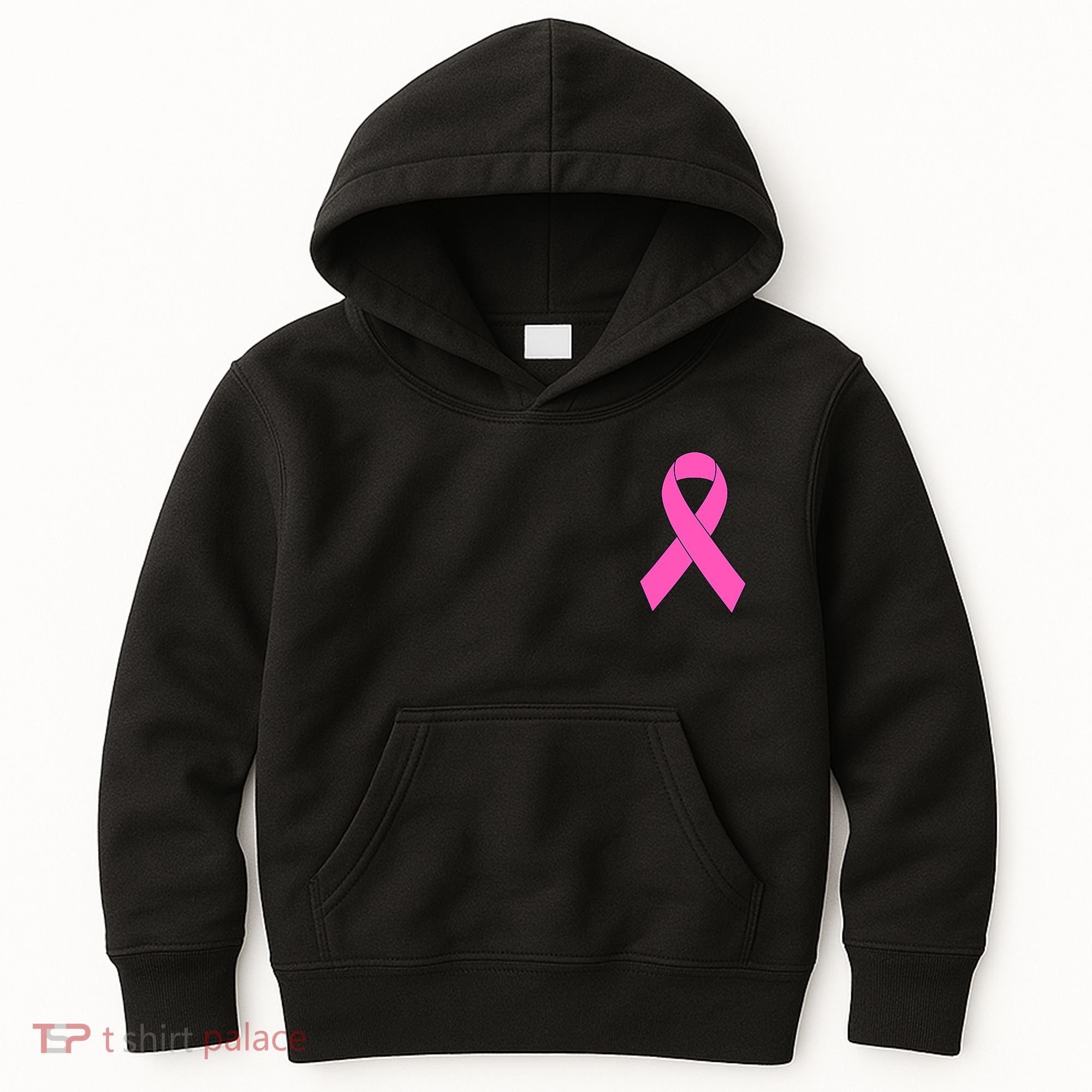 Cute Pink Ribbon Breast Cancer Awareness Kids Hoodie
