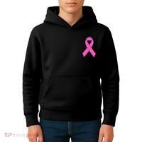 Cute Pink Ribbon Breast Cancer Awareness Kids Hoodie thumb 4