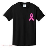 Cute Pink Ribbon Breast Cancer Awareness Kids T-Shirt thumb 0