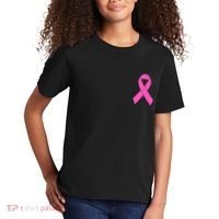 Cute Pink Ribbon Breast Cancer Awareness Kids T-Shirt thumb 2