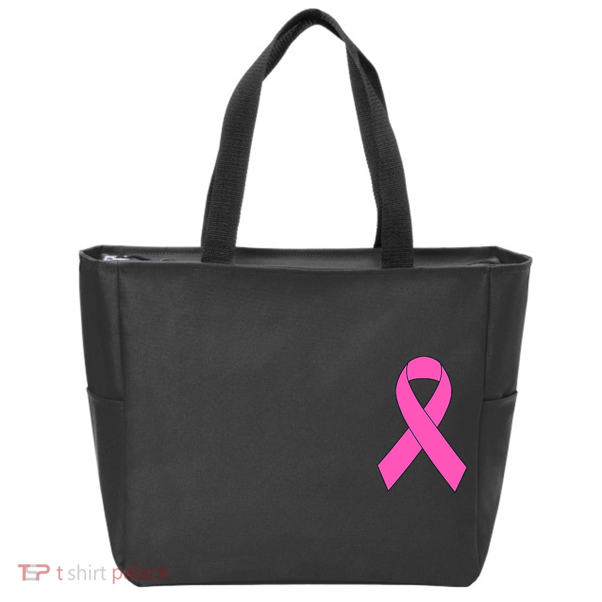 Cute Pink Ribbon Breast Cancer Awareness Tote Bag