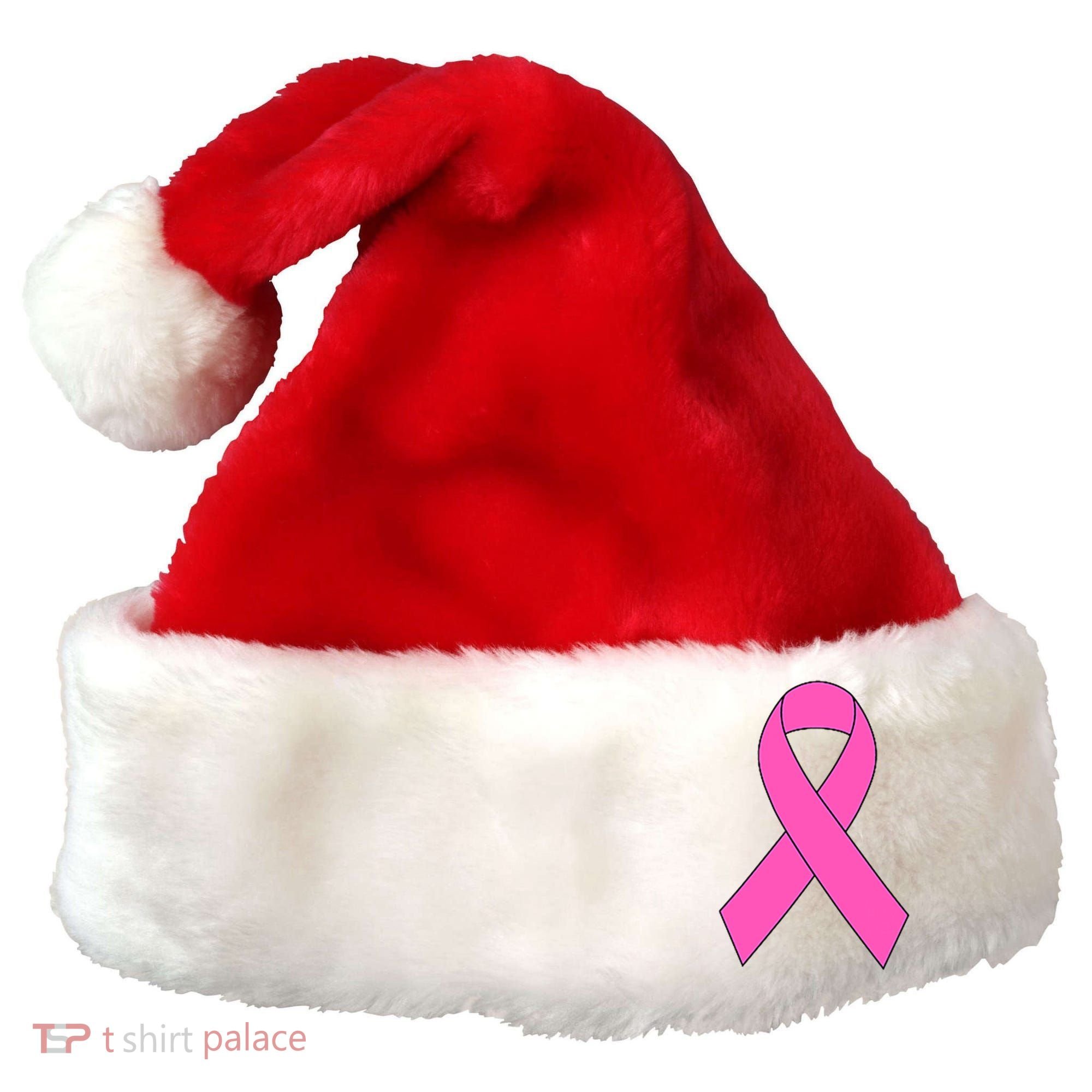 Cute Pink Ribbon Breast Cancer Awareness Santa Hat
