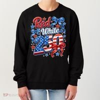 Cute Patriotic Red White And 250 Celebrate America's 250th Birthday Women's Sweatshirt thumb 0