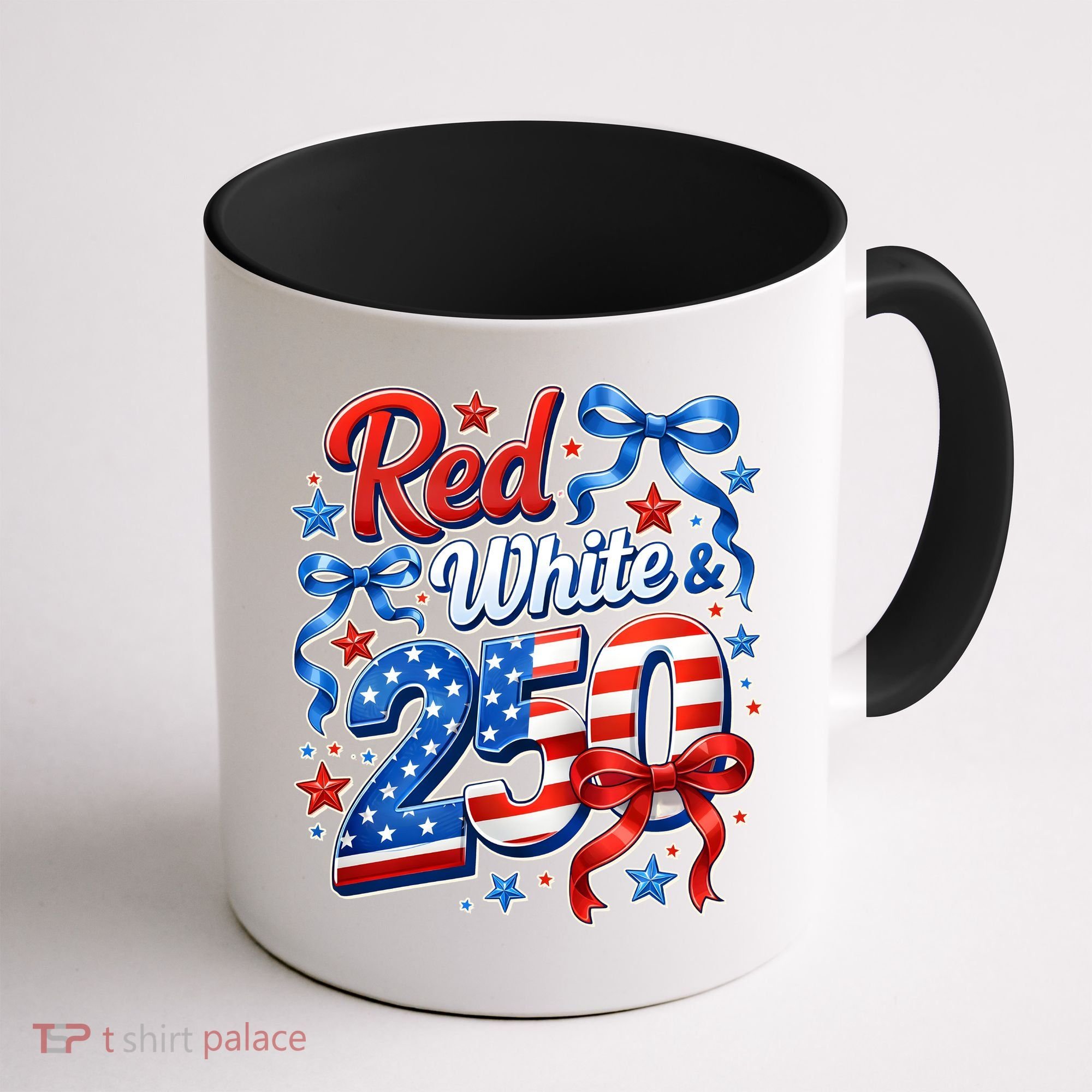Cute Patriotic Red White And 250 Celebrate America's 250th Birthday Coffee Mug