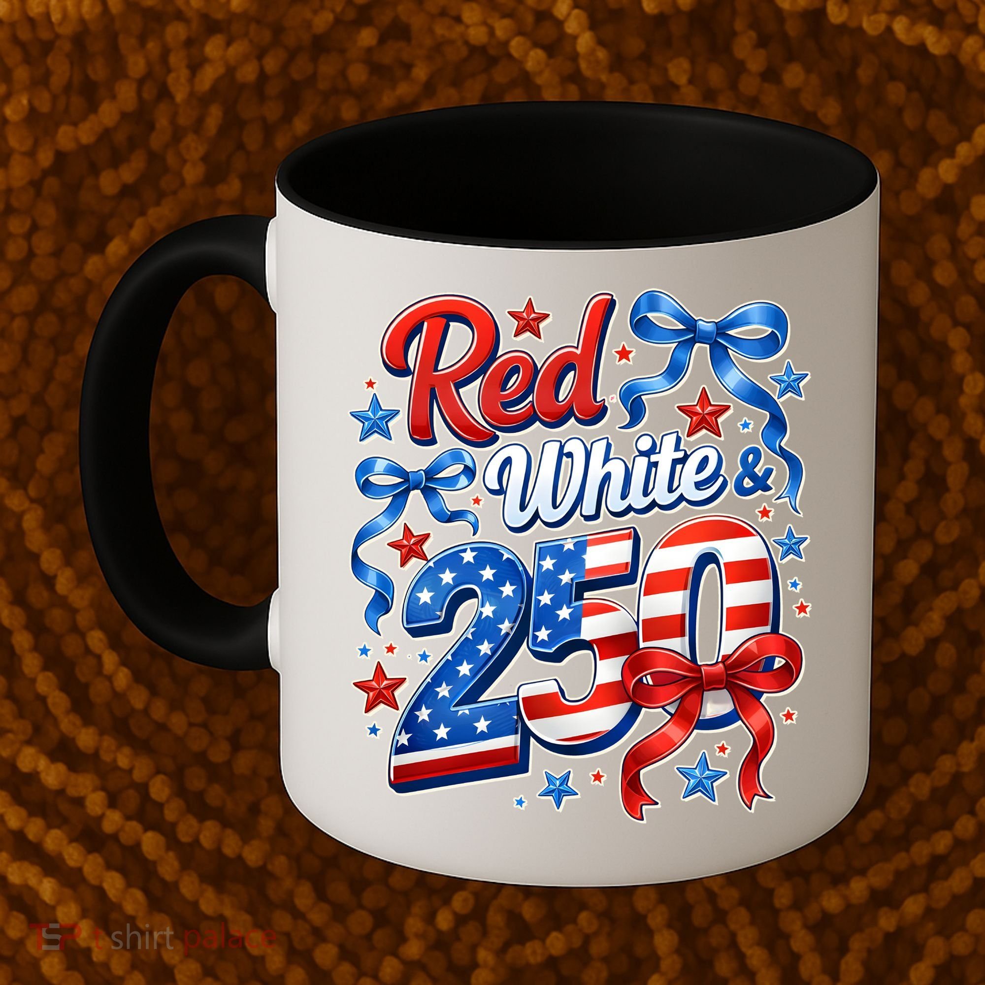 Cute Patriotic Red White And 250 Celebrate America's 250th Birthday Coffee Mug