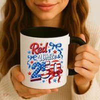 Cute Patriotic Red White And 250 Celebrate America's 250th Birthday Coffee Mug thumb 3