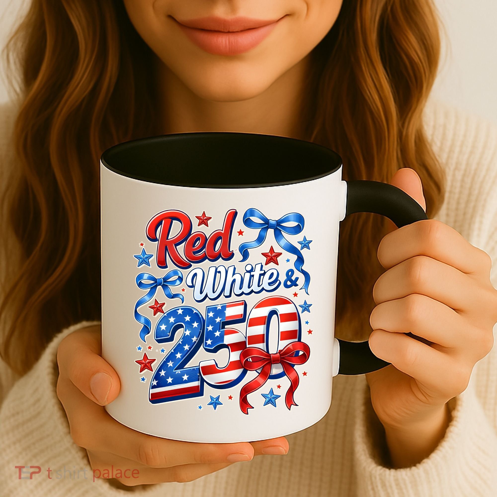 Cute Patriotic Red White And 250 Celebrate America's 250th Birthday Coffee Mug