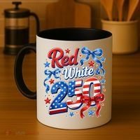 Cute Patriotic Red White And 250 Celebrate America's 250th Birthday Coffee Mug thumb 4