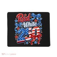 Cute Patriotic Red White And 250 Celebrate America's 250th Birthday Mousepad thumb 0