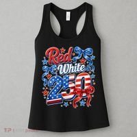 Cute Patriotic Red White And 250 Celebrate America's 250th Birthday Women's Tank Top thumb 3