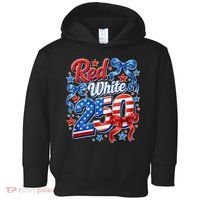 Cute Patriotic Red White And 250 Celebrate America's 250th Birthday Toddler Hoodie thumb 0