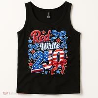 Cute Patriotic Red White And 250 Celebrate America's 250th Birthday Tank Top thumb 2