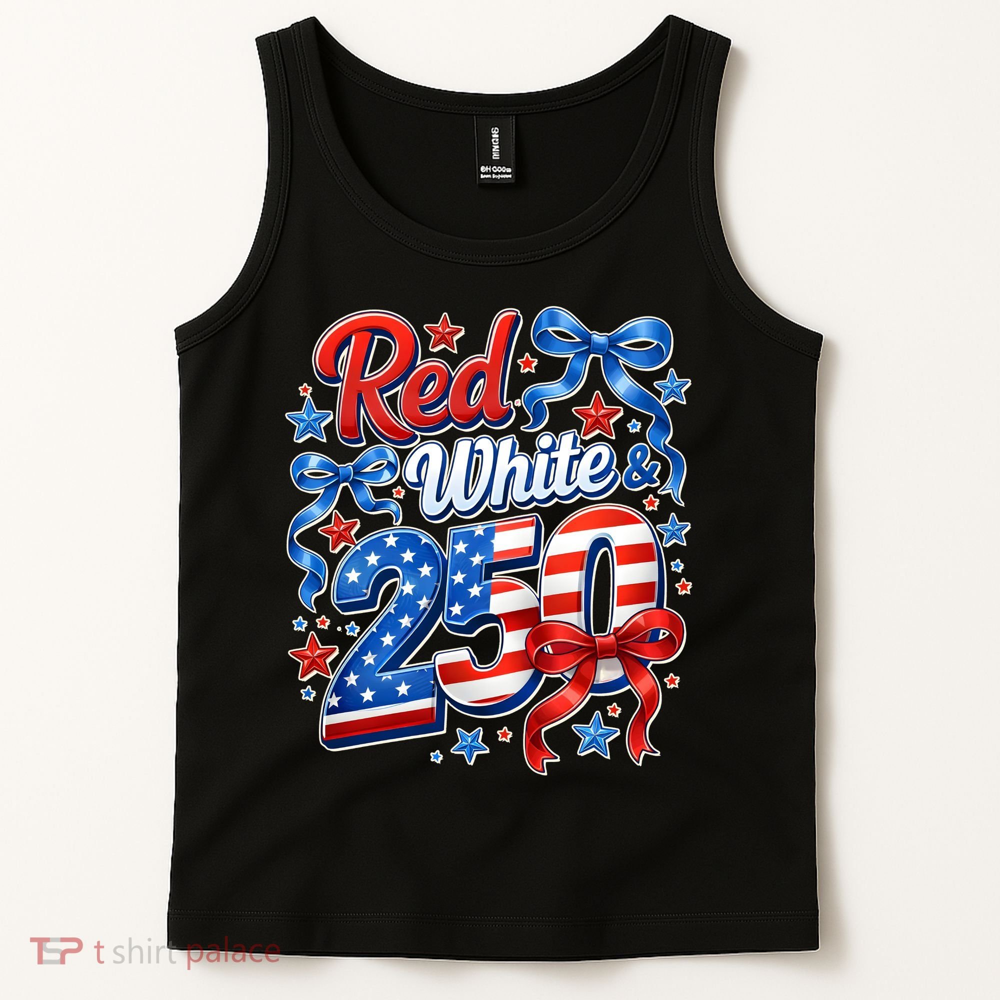 Cute Patriotic Red White And 250 Celebrate America's 250th Birthday Tank Top