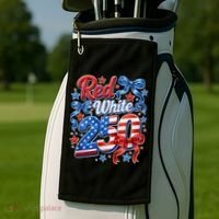 Cute Patriotic Red White And 250 Celebrate America's 250th Birthday Golf Towel thumb 2