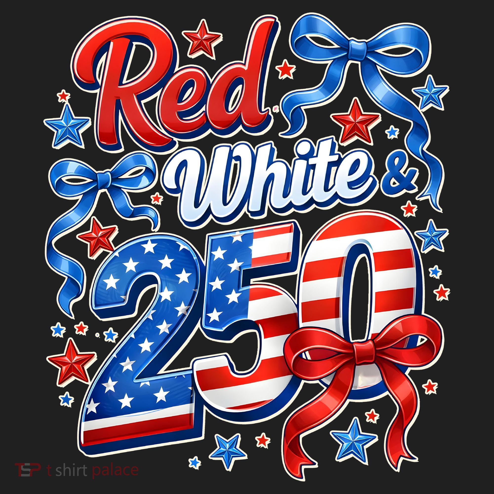 Cute Patriotic Red White And 250 Celebrate America's 250th Birthday Golf Towel